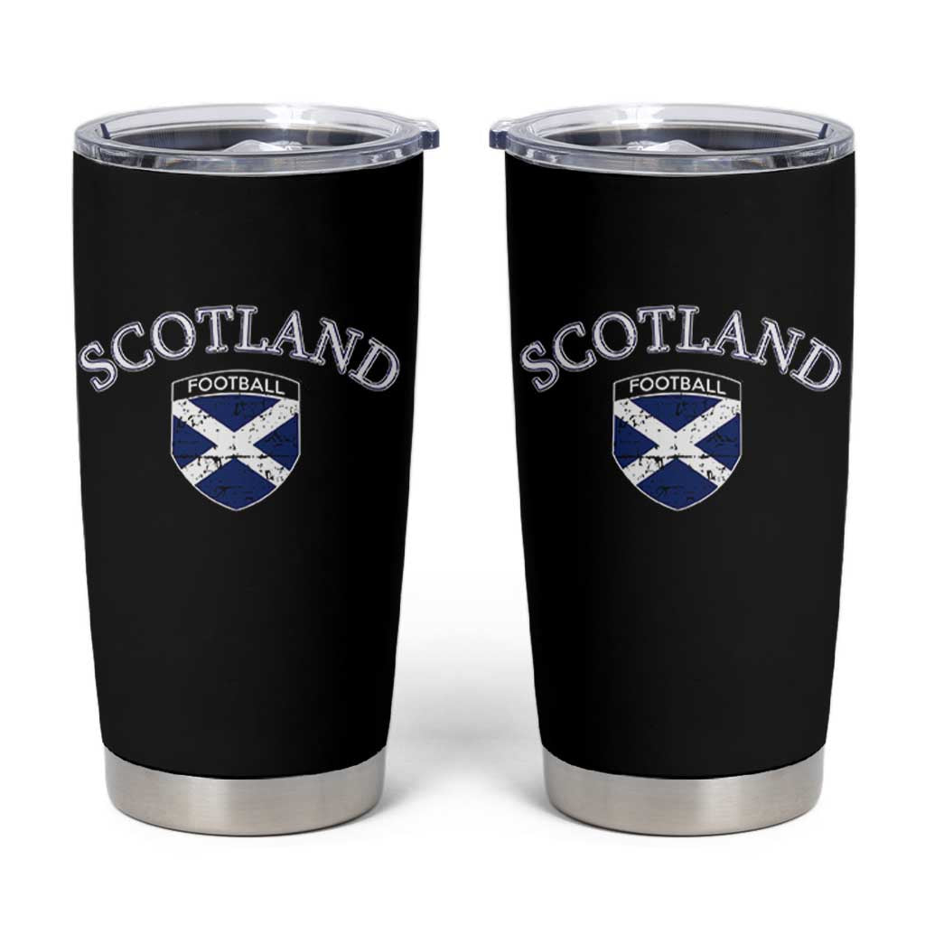Scotland Football Distressed Shield Saltire Flag Tumbler Cup Game Day Sports Soccer Fans
