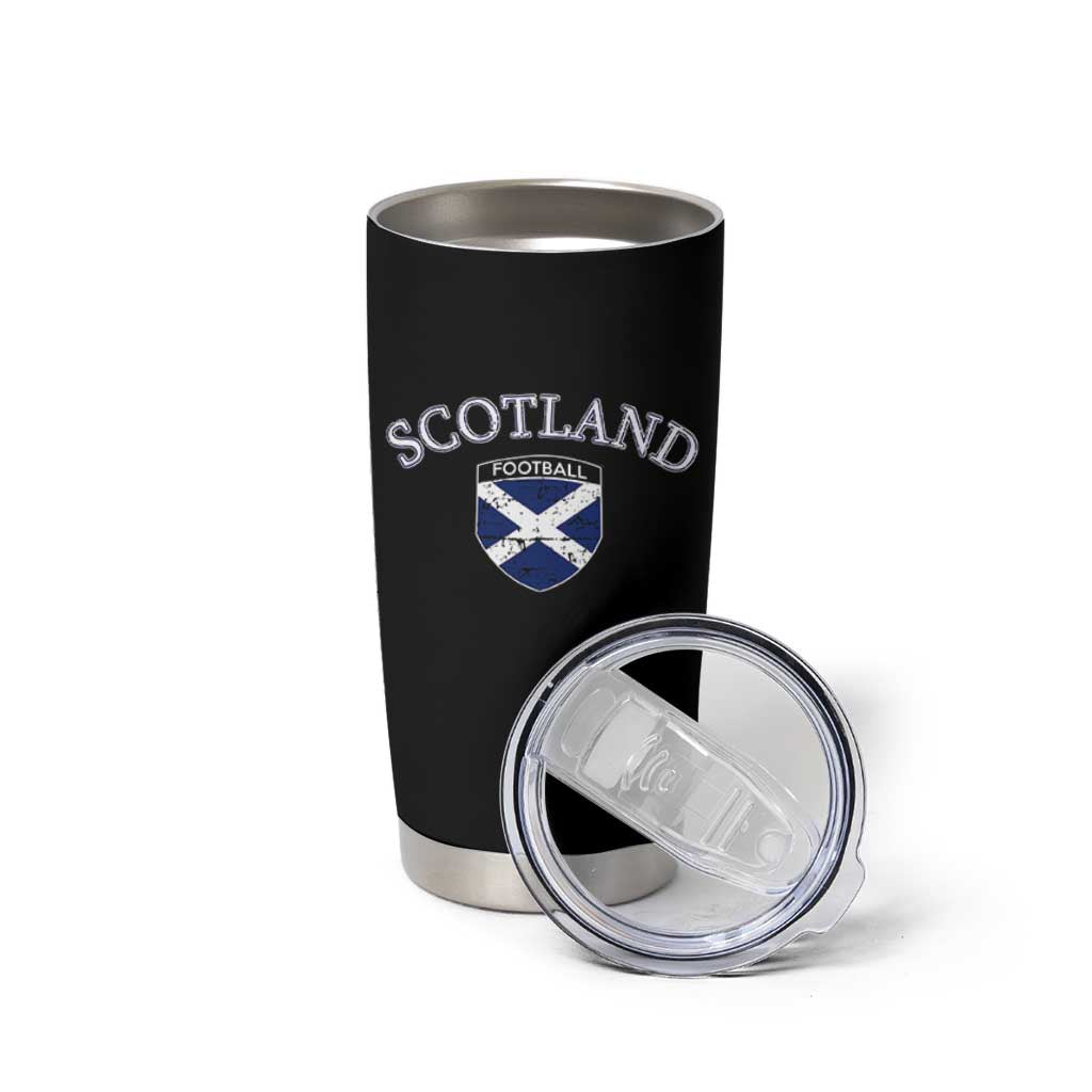 Scotland Football Distressed Shield Saltire Flag Tumbler Cup Game Day Sports Soccer Fans