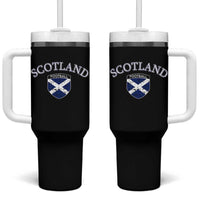 Scotland Football Distressed Shield Saltire Flag Tumbler With Handle Game Day Sports Soccer Fans
