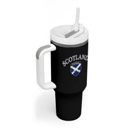 Scotland Football Distressed Shield Saltire Flag Tumbler With Handle Game Day Sports Soccer Fans