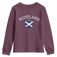 Scotland Football Distressed Shield Saltire Flag Youth Sweatshirt Game Day Sports Soccer Fans