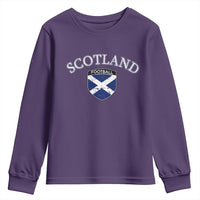 Scotland Football Distressed Shield Saltire Flag Youth Sweatshirt Game Day Sports Soccer Fans