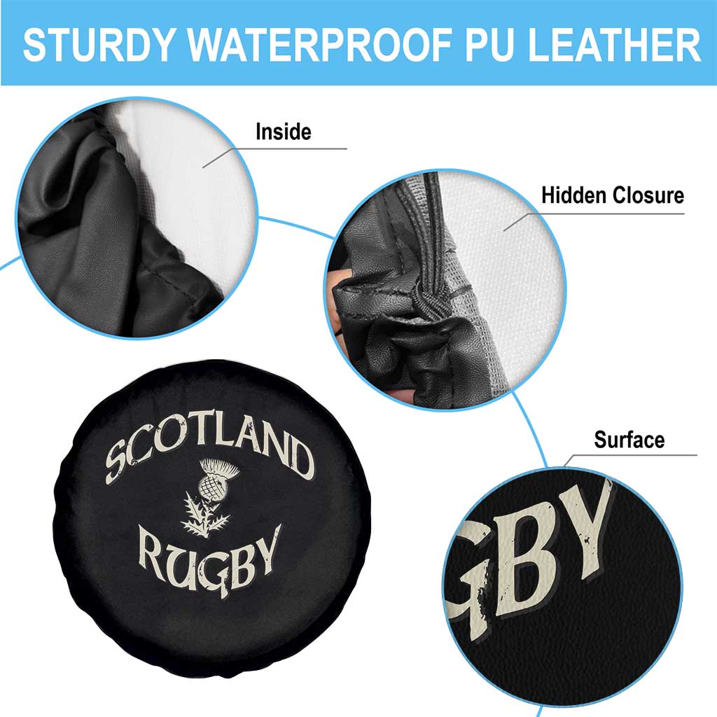Scotland Rugby Distressed Vintage Traditional Thistle Spare Tire Cover Sports Fan Game Day
