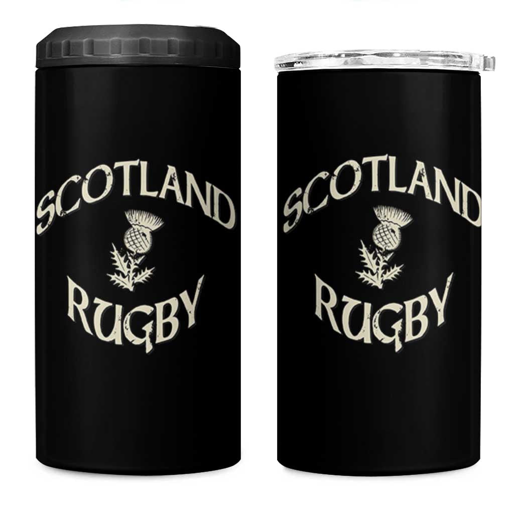 Scotland Rugby Distressed Vintage Traditional Thistle 4 in 1 Can Cooler Tumbler Sports Fan Game Day