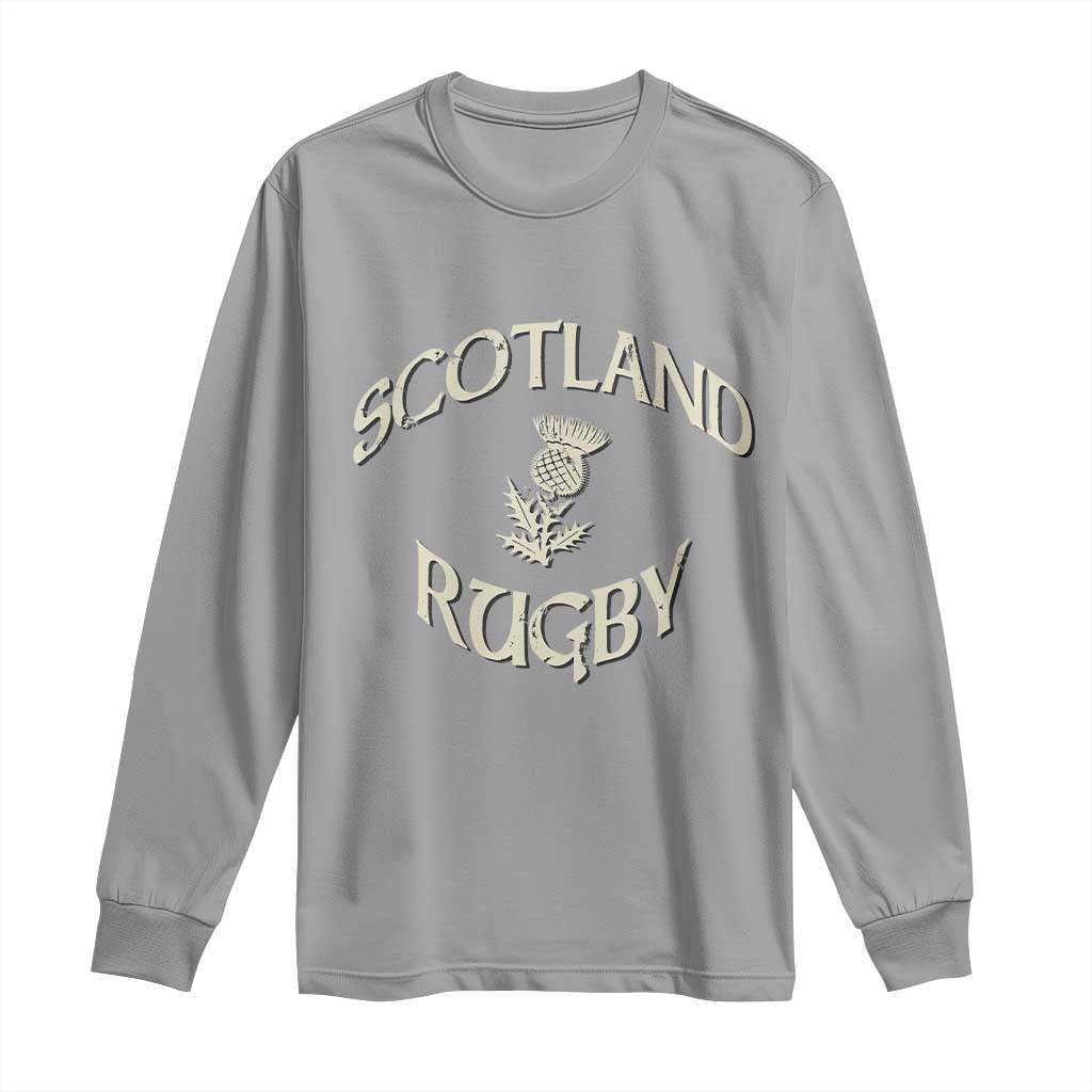 Scotland Rugby Distressed Vintage Traditional Thistle Long Sleeve Shirt Sports Fan Game Day