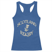 Scotland Rugby Distressed Vintage Traditional Thistle Racerback Tank Top Sports Fan Game Day