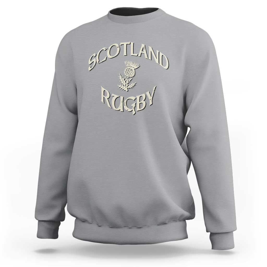 Scotland Rugby Distressed Vintage Traditional Thistle Sweatshirt Sports Fan Game Day