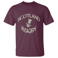 Scotland Rugby Distressed Vintage Traditional Thistle T Shirt Sports Fan Game Day