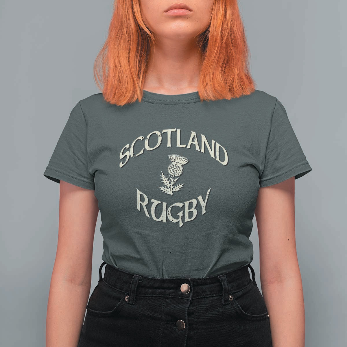 Scotland Rugby Distressed Vintage Traditional Thistle T Shirt For Women Sports Fan Game Day