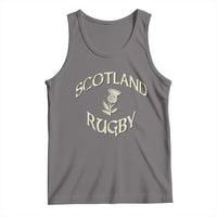 Scotland Rugby Distressed Vintage Traditional Thistle Tank Top Sports Fan Game Day