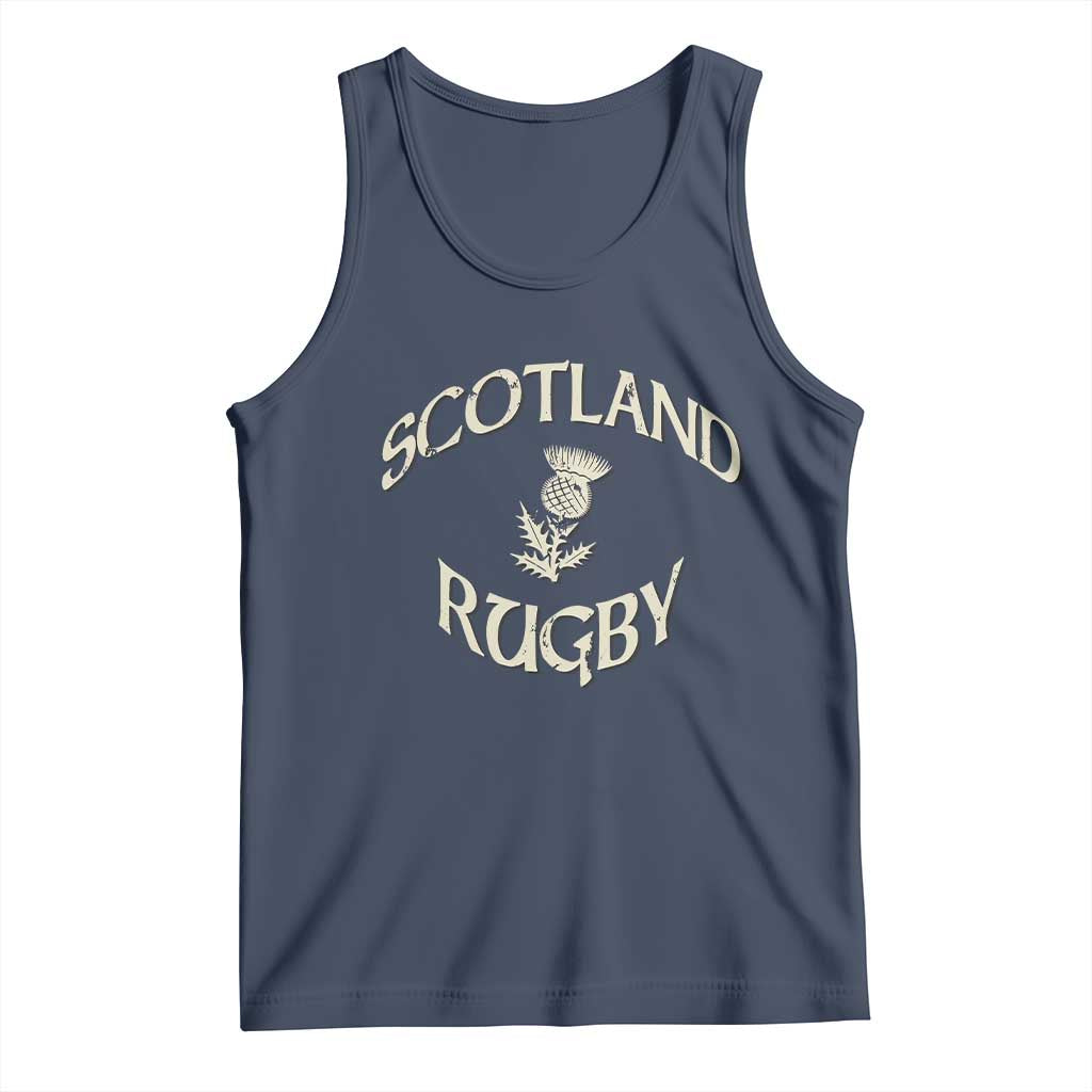 Scotland Rugby Distressed Vintage Traditional Thistle Tank Top Sports Fan Game Day