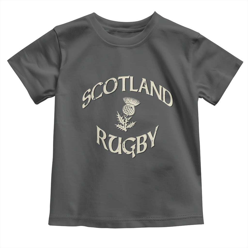 Scotland Rugby Distressed Vintage Traditional Thistle Toddler T Shirt Sports Fan Game Day