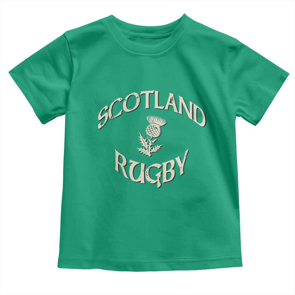 Scotland Rugby Distressed Vintage Traditional Thistle Toddler T Shirt Sports Fan Game Day