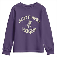 Scotland Rugby Distressed Vintage Traditional Thistle Youth Sweatshirt Sports Fan Game Day