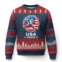 USA Soccer Patriotic Player 2026 Graphic Ugly Christmas Sweater United States Football Fan Spirit