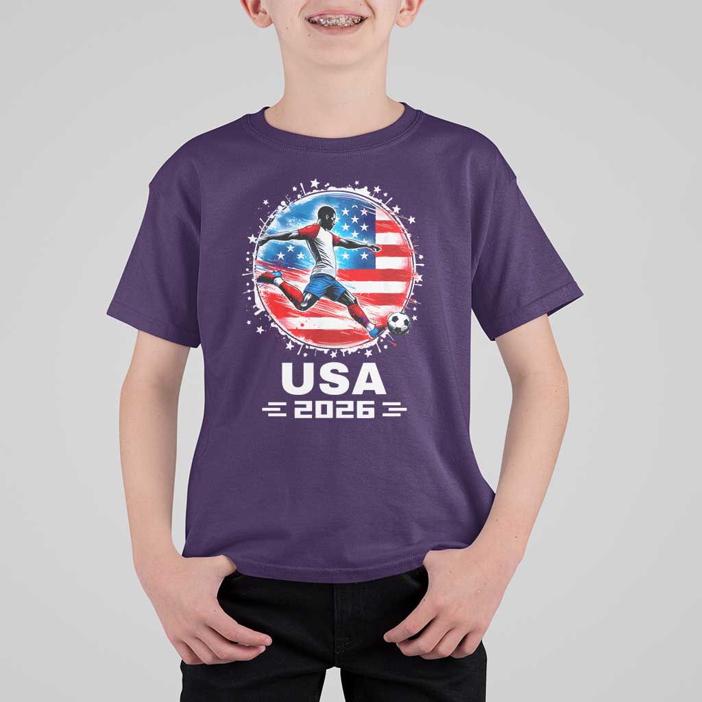USA Soccer Patriotic Player 2026 Graphic T Shirt For Kid United States Football Fan Spirit