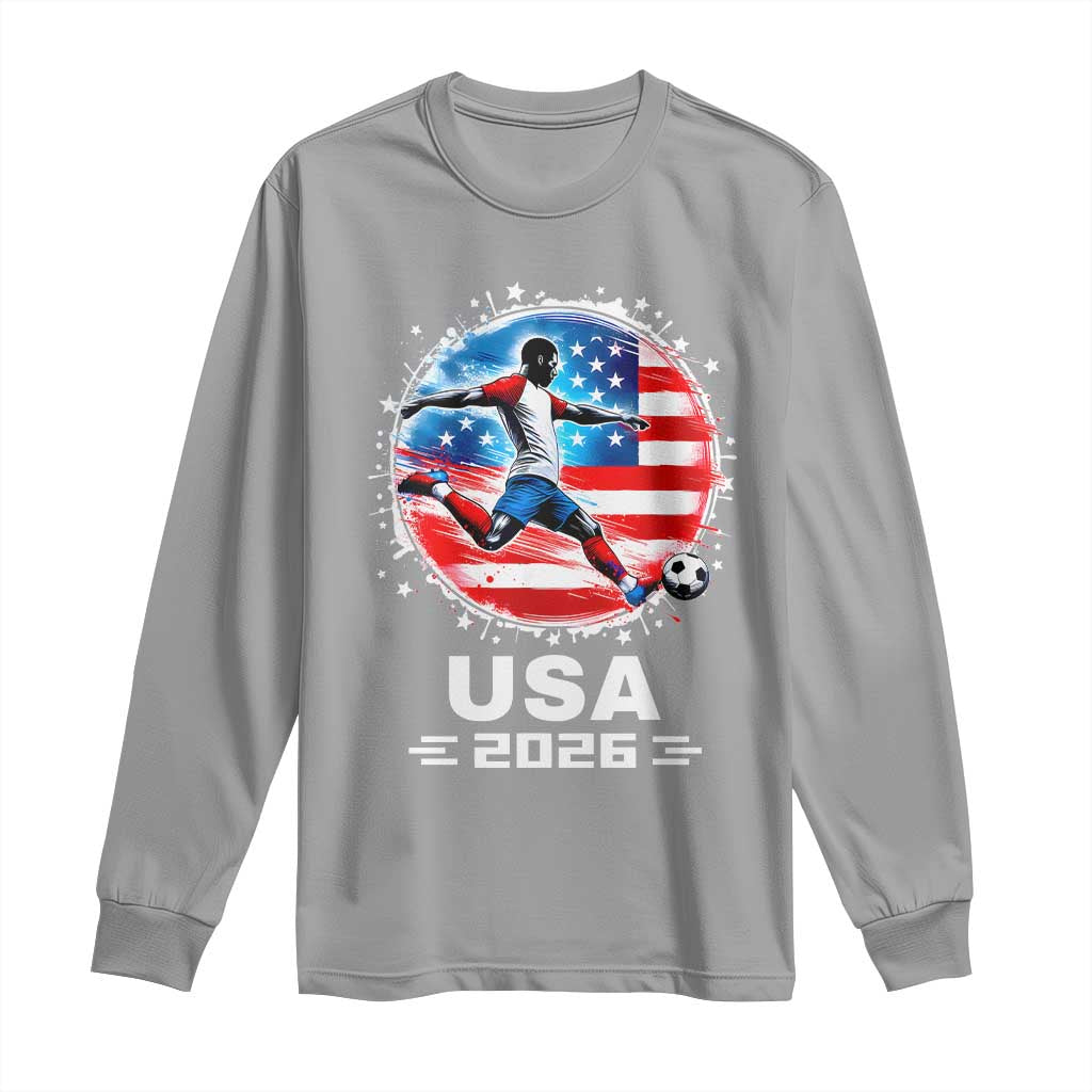 USA Soccer Patriotic Player 2026 Graphic Long Sleeve Shirt United States Football Fan Spirit