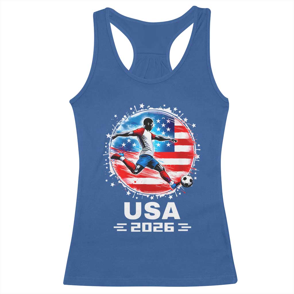 USA Soccer Patriotic Player 2026 Graphic Racerback Tank Top United States Football Fan Spirit