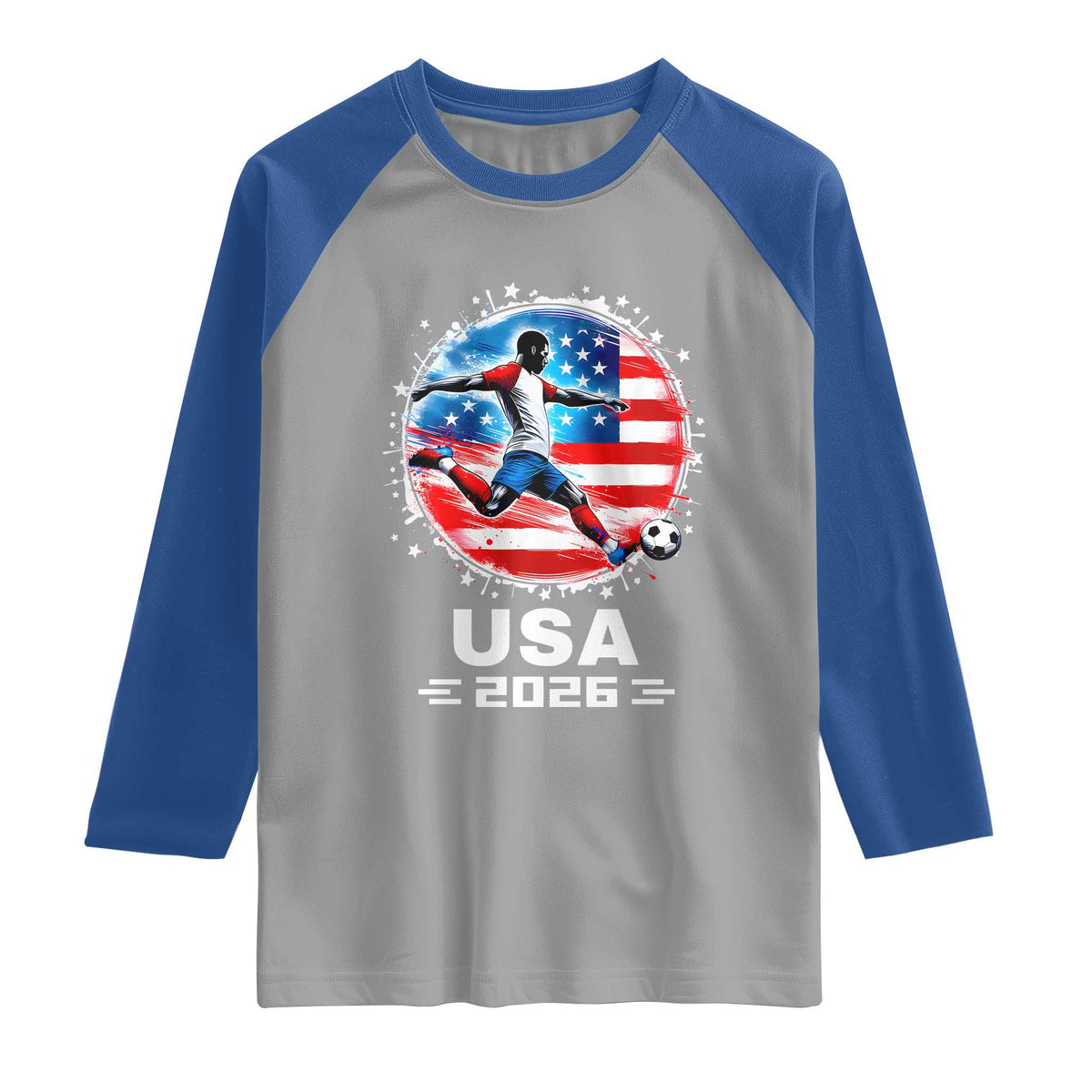 USA Soccer Patriotic Player 2026 Graphic Raglan Shirt United States Football Fan Spirit