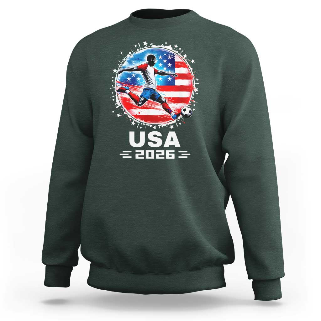 USA Soccer Patriotic Player 2026 Graphic Sweatshirt United States Football Fan Spirit