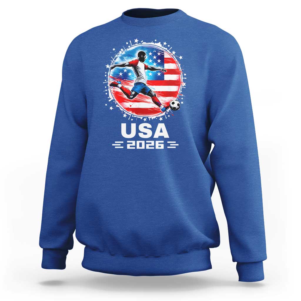 USA Soccer Patriotic Player 2026 Graphic Sweatshirt United States Football Fan Spirit