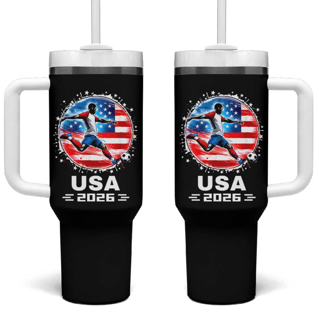 USA Soccer Patriotic Player 2026 Graphic Tumbler With Handle United States Football Fan Spirit
