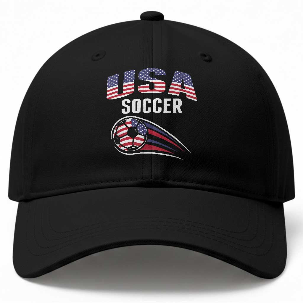 Patriotic USA Soccer Stars and Stripes Graphic Baseball Cap American Football Fan Game Day Spirit