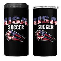 Patriotic USA Soccer Stars and Stripes Graphic 4 in 1 Can Cooler Tumbler American Football Fan Game Day Spirit