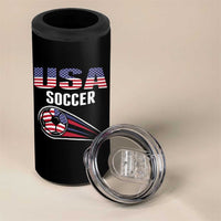 Patriotic USA Soccer Stars and Stripes Graphic 4 in 1 Can Cooler Tumbler American Football Fan Game Day Spirit