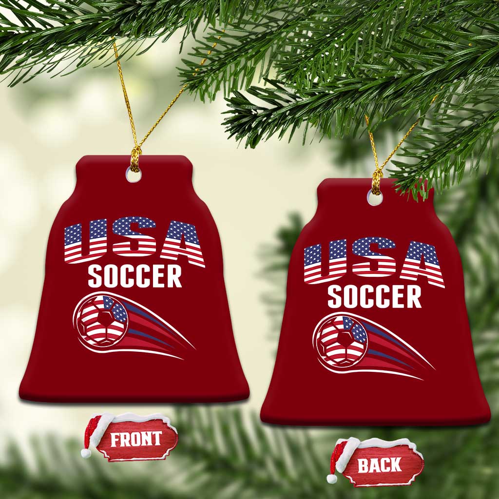 Patriotic USA Soccer Stars and Stripes Graphic Ceramic Ornament American Football Fan Game Day Spirit