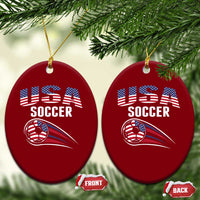 Patriotic USA Soccer Stars and Stripes Graphic Ceramic Ornament American Football Fan Game Day Spirit