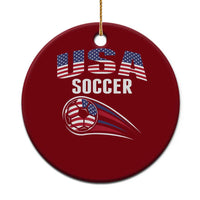 Patriotic USA Soccer Stars and Stripes Graphic Ceramic Ornament American Football Fan Game Day Spirit
