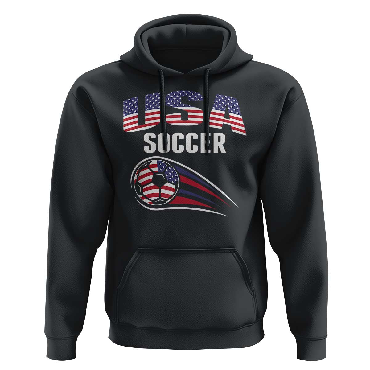 Patriotic USA Soccer Stars and Stripes Graphic Hoodie American Football Fan Game Day Spirit