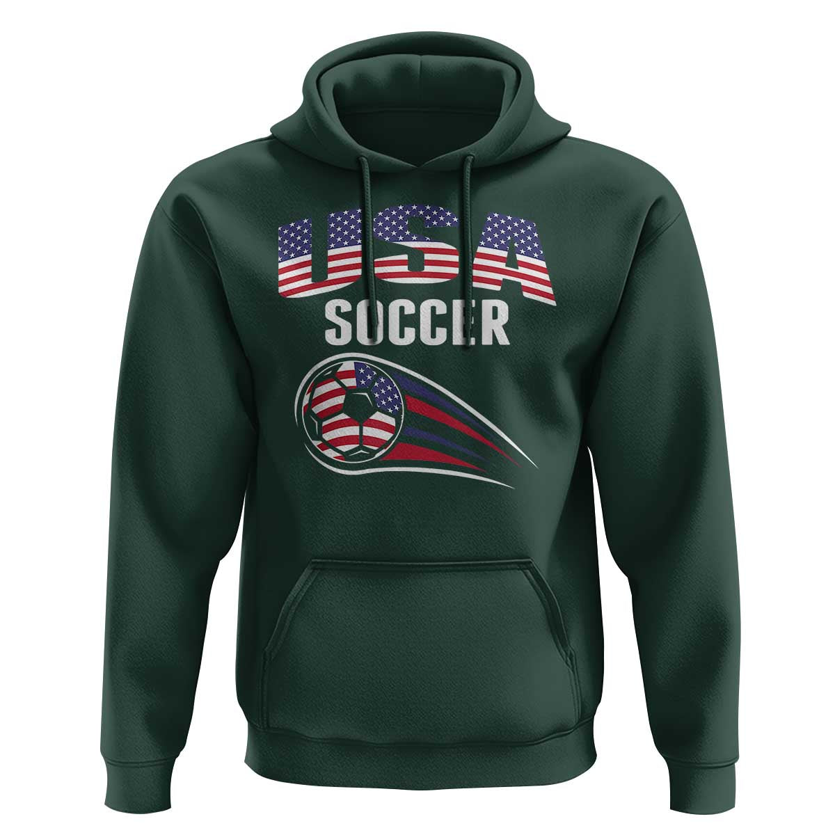 Patriotic USA Soccer Stars and Stripes Graphic Hoodie American Football Fan Game Day Spirit
