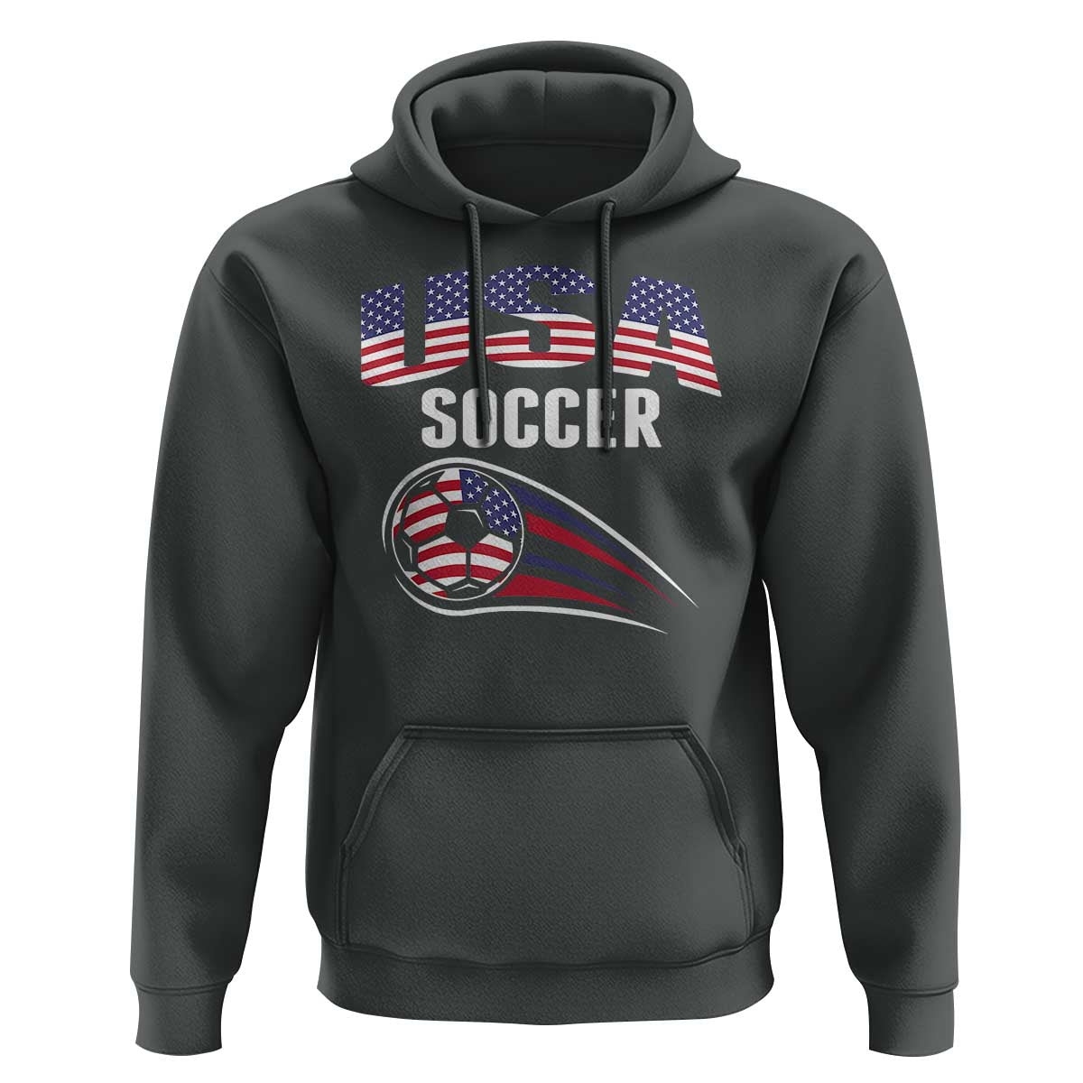 Patriotic USA Soccer Stars and Stripes Graphic Hoodie American Football Fan Game Day Spirit