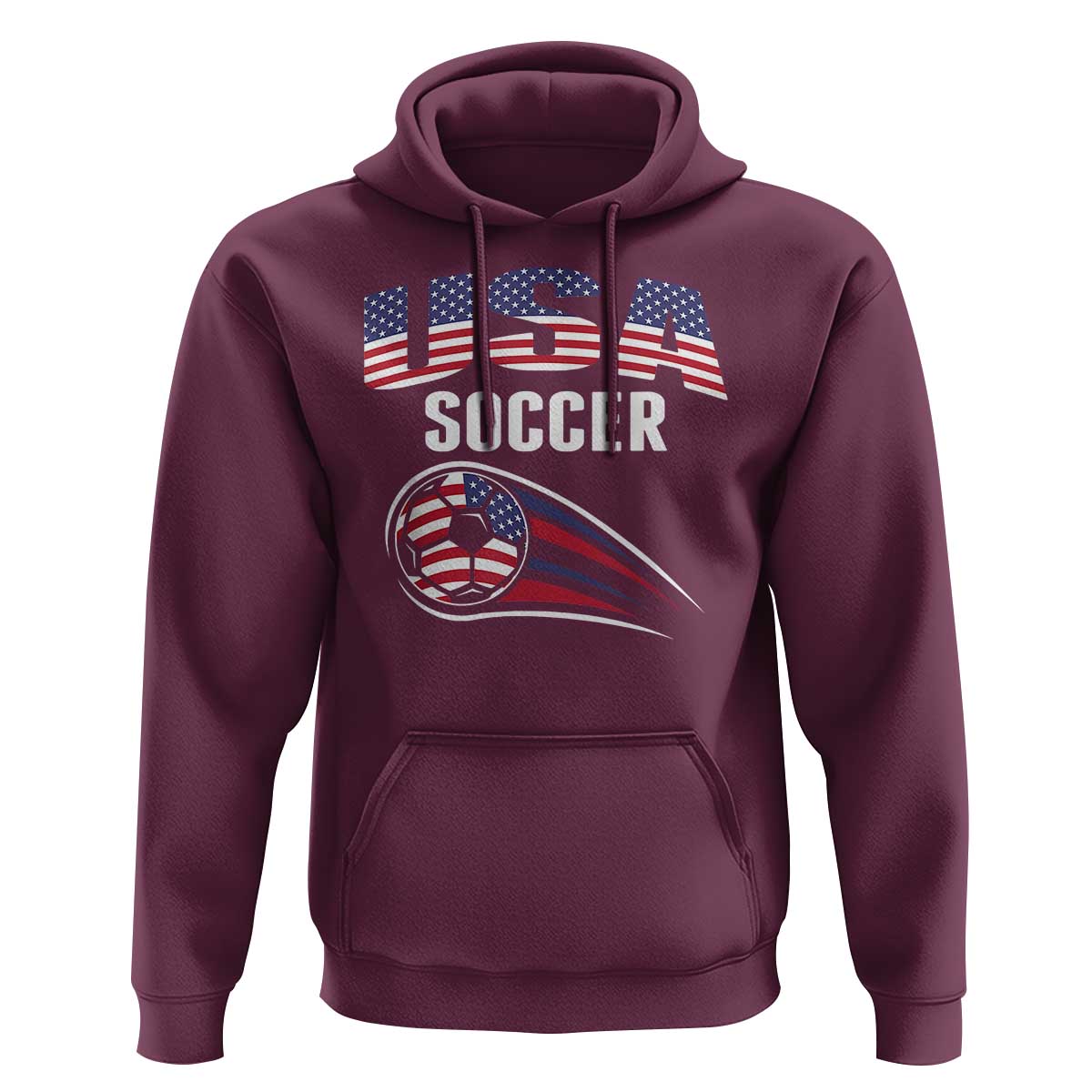 Patriotic USA Soccer Stars and Stripes Graphic Hoodie American Football Fan Game Day Spirit