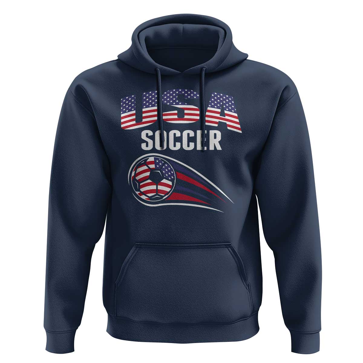 Patriotic USA Soccer Stars and Stripes Graphic Hoodie American Football Fan Game Day Spirit