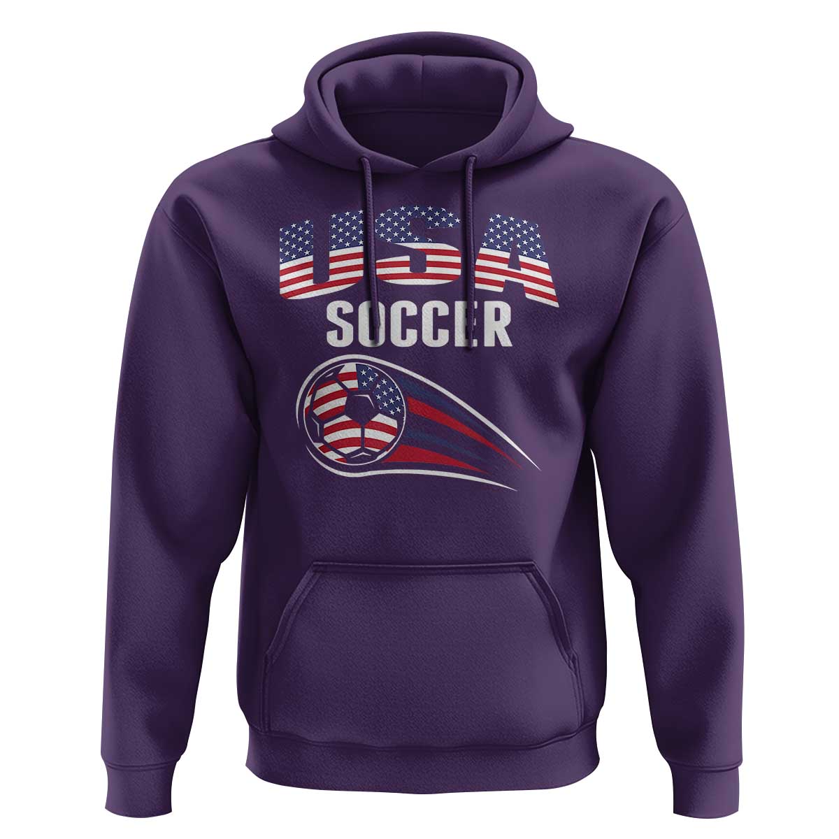 Patriotic USA Soccer Stars and Stripes Graphic Hoodie American Football Fan Game Day Spirit