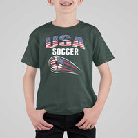 Patriotic USA Soccer Stars and Stripes Graphic T Shirt For Kid American Football Fan Game Day Spirit