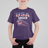 Patriotic USA Soccer Stars and Stripes Graphic T Shirt For Kid American Football Fan Game Day Spirit