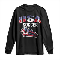 Patriotic USA Soccer Stars and Stripes Graphic Long Sleeve Shirt American Football Fan Game Day Spirit