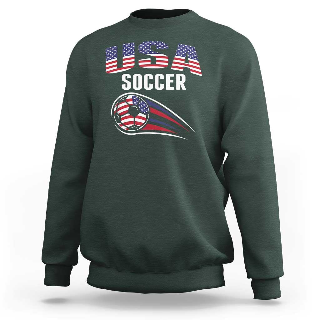 Patriotic USA Soccer Stars and Stripes Graphic Sweatshirt American Football Fan Game Day Spirit