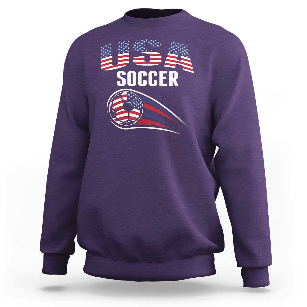 Patriotic USA Soccer Stars and Stripes Graphic Sweatshirt American Football Fan Game Day Spirit