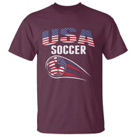 Patriotic USA Soccer Stars and Stripes Graphic T Shirt American Football Fan Game Day Spirit