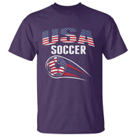 Patriotic USA Soccer Stars and Stripes Graphic T Shirt American Football Fan Game Day Spirit