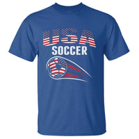 Patriotic USA Soccer Stars and Stripes Graphic T Shirt American Football Fan Game Day Spirit