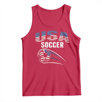 Patriotic USA Soccer Stars and Stripes Graphic Tank Top American Football Fan Game Day Spirit