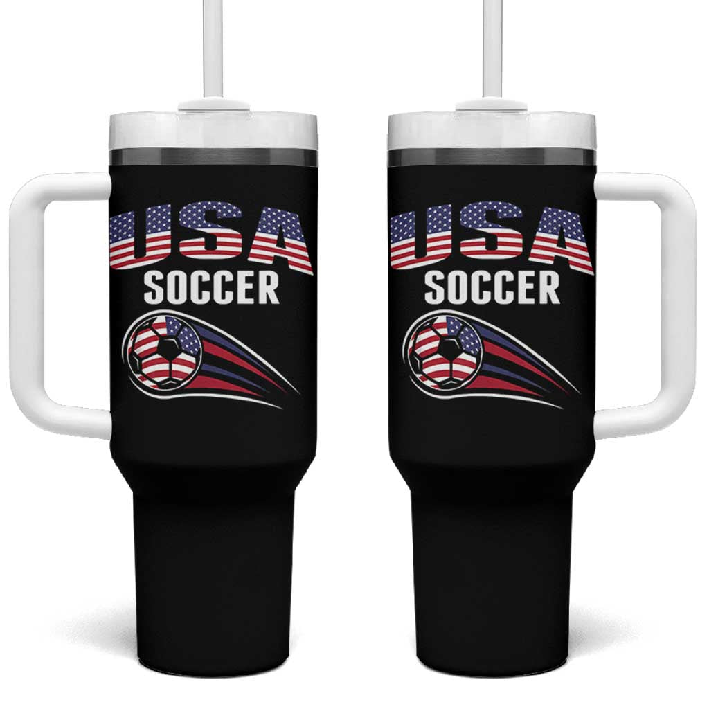 Patriotic USA Soccer Stars and Stripes Graphic Tumbler With Handle American Football Fan Game Day Spirit