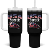 Patriotic USA Soccer Stars and Stripes Graphic Tumbler With Handle American Football Fan Game Day Spirit