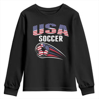 Patriotic USA Soccer Stars and Stripes Graphic Youth Sweatshirt American Football Fan Game Day Spirit
